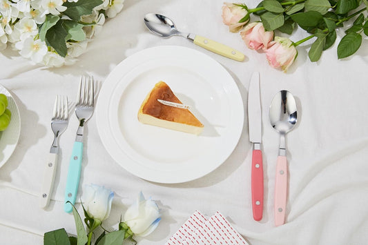 ANNOVA Silverware Set, Retro/Rivet Colorful Stainless Steel Tableware Kitchen Flatware Set Utensils, Includes Dinner Knives, Forks, Spoons, Salad Forks & Dessert Spoons (Pastel Mix, 20 Pieces)