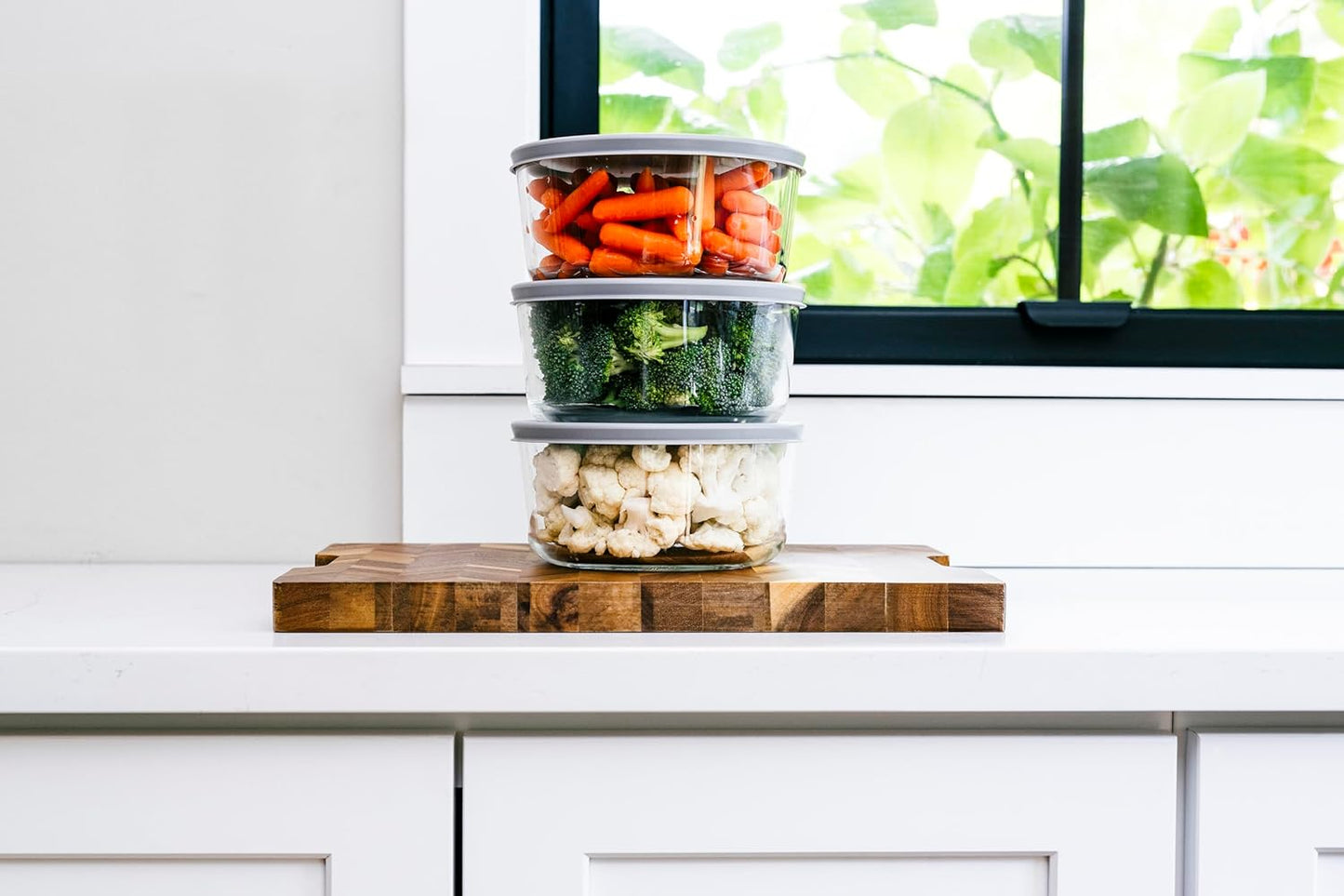 DURA LIVING 6-Piece Glass Food Storage Containers Set (3 Containers + 3 BPA-Free Lids) | 4-Cup, Leakproof | Microwave, Freezer, Oven & Dishwasher Safe | Ideal for Meal Prep & Pantry Organization