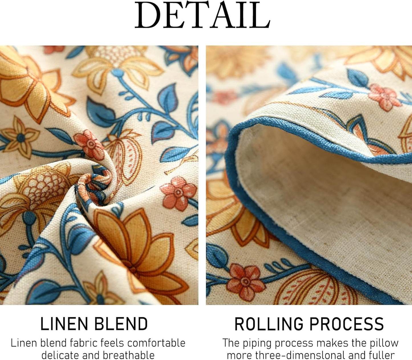 ISAENNE Designer Bohemian Elegant Linen Extra Long Table Runner 118 Inches,Floral Pattern Duable Decor Table Runners for Dining Tables,Thanksgiving,Kitchen Tables,Christmas,12"*118"-Estevan B