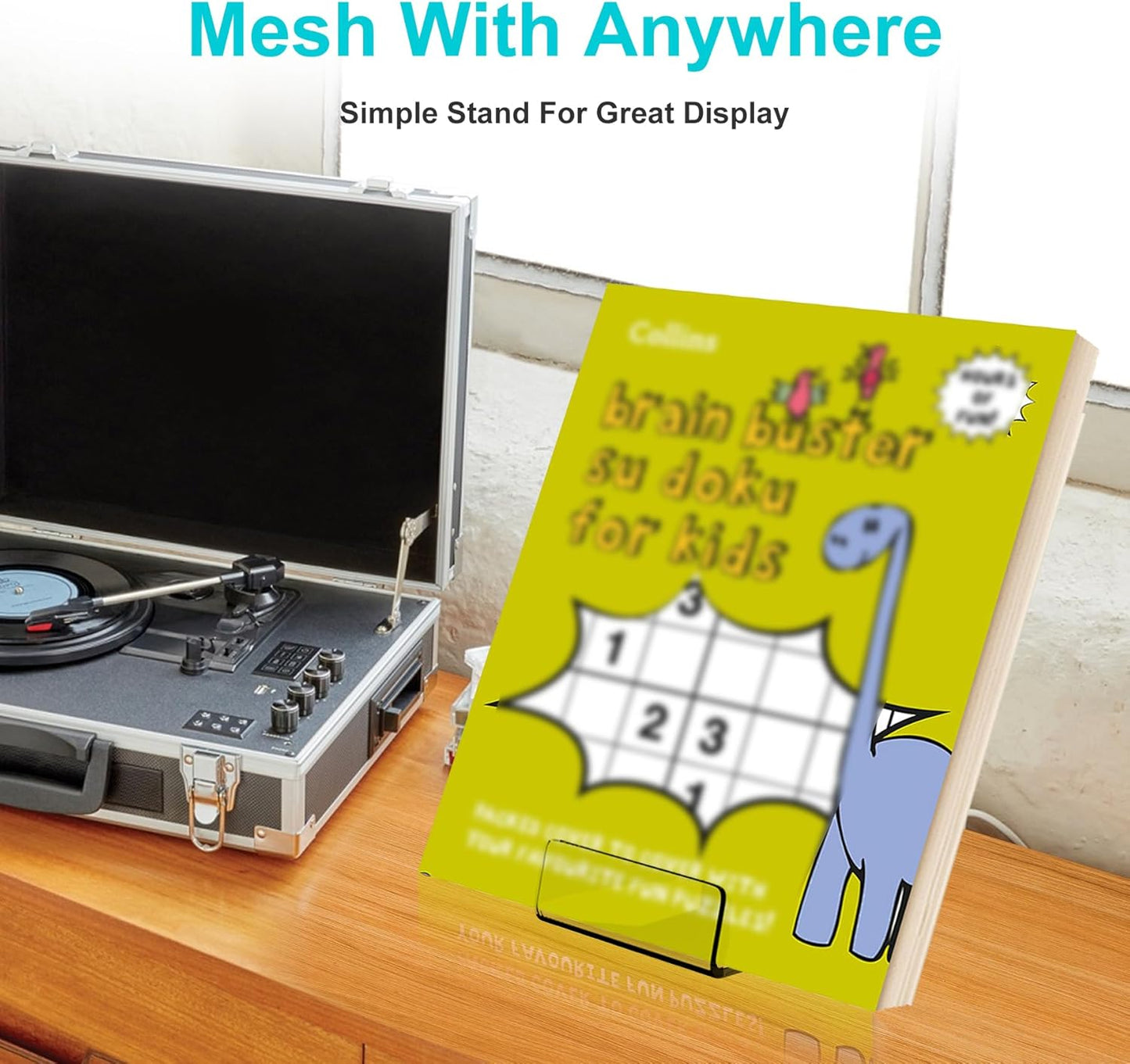 Boloyo Acylic Upright Display Stand, 6PC 6 Inch Clear Display Holder Easel Base Picture Frame for Home Office School Store to Display Book, Vinyl Record, Album, LP Cover, Artworks, CDs