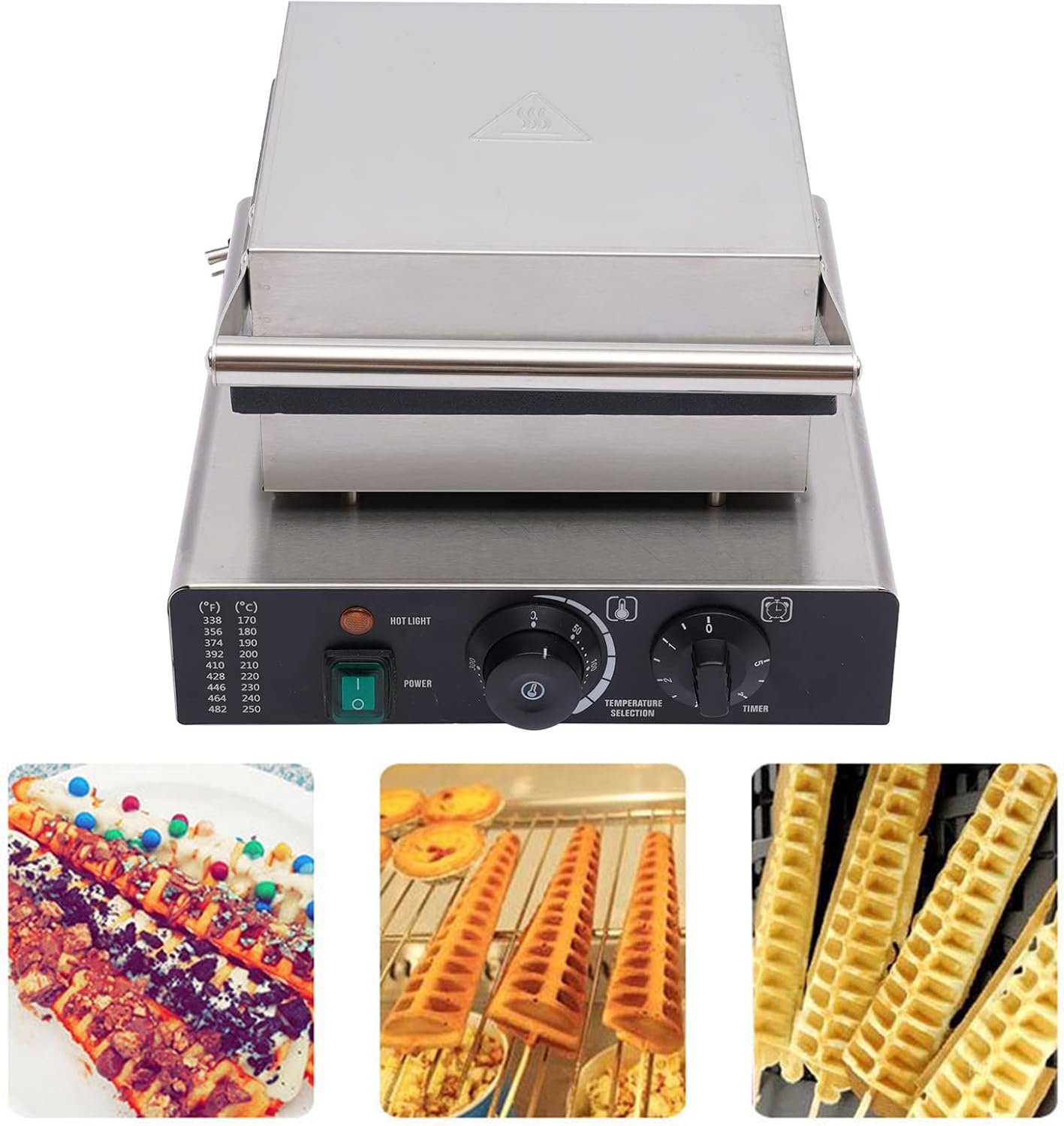 4PCS Electric Stick Waffle Pancake Maker,Non-stick Pancake Baker Machin,110v Rotated Muffin Maker Machine,Electric Muffin Maker Stainless Steel for Home Kitchen,control 50-300℃