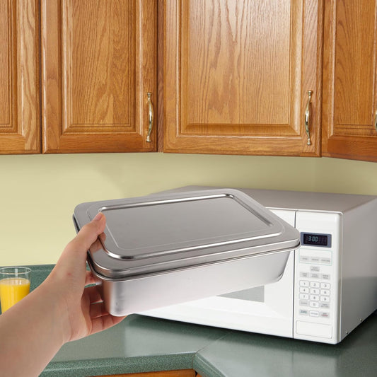 Kichvoe Loaf Pan For Baking Bread - Stainless Steel Loaf Pan With Lid -Non-Stick Toast Mold Rectangle Cake Molds Metal Bakeware For Homemade Meatloaf, Cakes, Brownies, 9.05 X 5.90 X 2.55 Inch