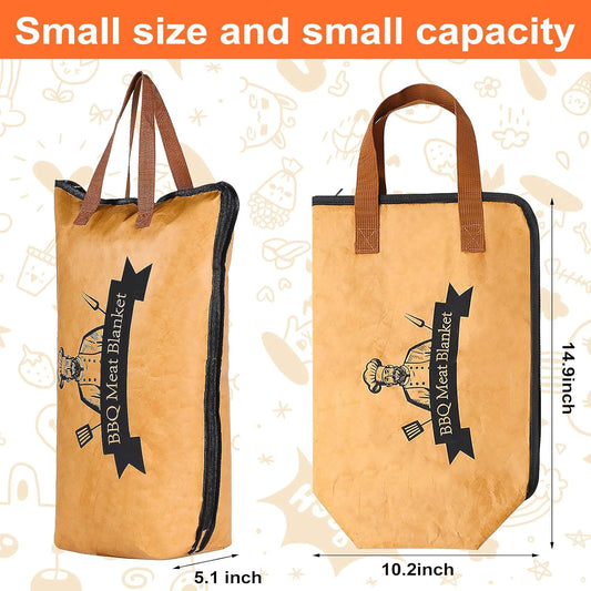 BBQ Blanket for Resting Meat, 21" Smoker Meat Resting Blanket, for Large Brisket/Turkey/Pork Shoulder/Pork Ribs, Wide Mouth with Hand Straps and Zippers