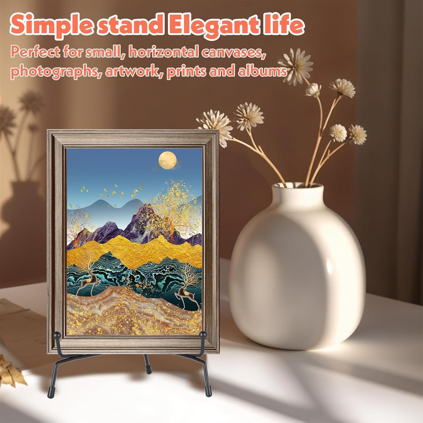 18Pcs Black Iron Plate Stands for Display, 3 Size Anti Slip Easel Plate Holder 4, 6, 8 Inch Decorative Metal Display Stand for Picture Photos Frame Plaque Decorative Platter Table Artwork