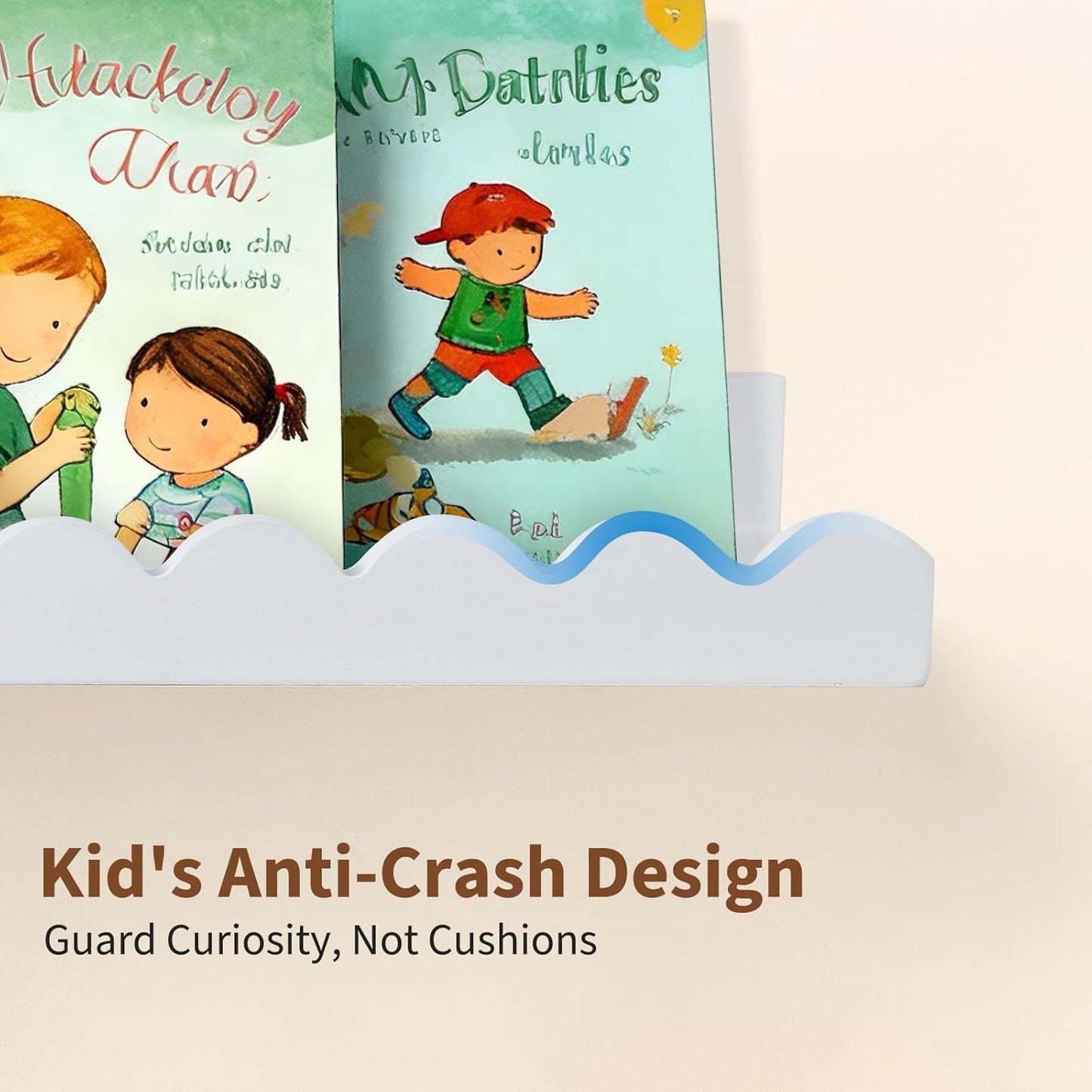 LinTimes Floating Shelves for Wall Set of 4, Wall Mounted Rustic Wood Shelves for Bedroom, Living Room, Kitchen, Hanging Shelf for Books/Storage/Room Decor with 7.94Lbs Capacity, White 16.5*5.1*1.7