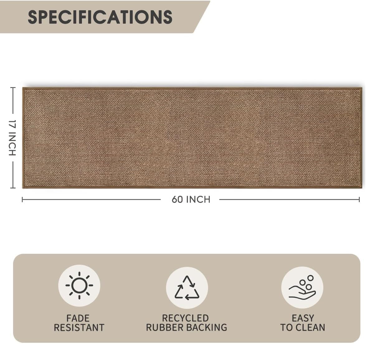 Artoid Mode Washable Kitchen Rugs and Mats Doormat Non Skid, Absorbent Rugs for Kitchen Floor Door Mat Kitchen Mats Front of Sink Hallway 17x60 Inch