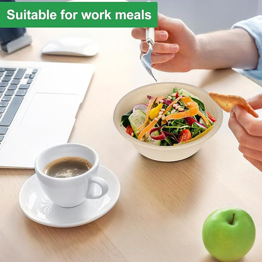 10 oz Paper Bowls Disposable, 300 Pack Small Paper Bowls Bulk, Heavy Duty Biodegradable Compostable Bowl Made Of Sugarcane, Microwave Safe, Eco-Friendly