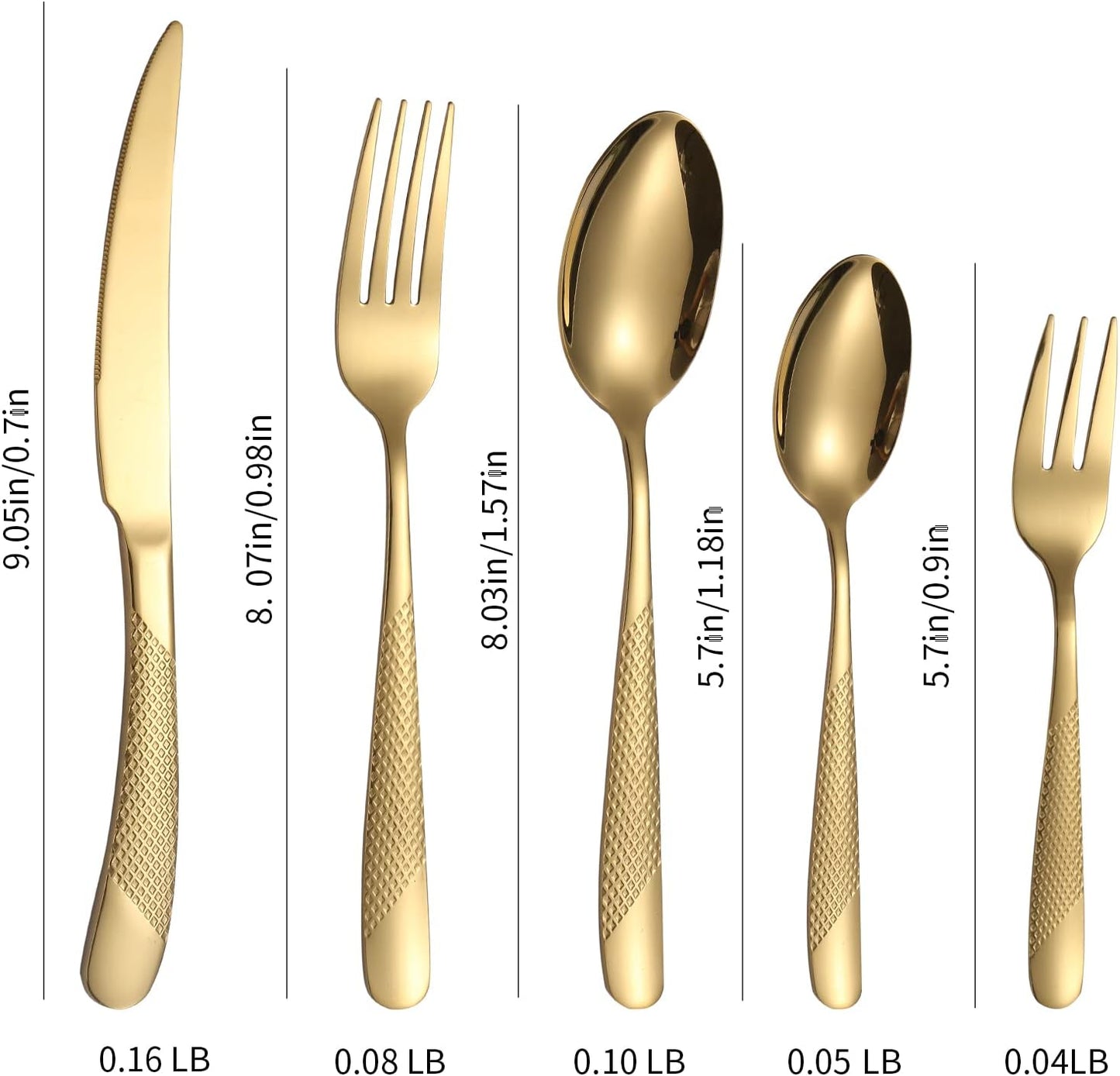 Hammered Silverware Set Gold Modern Stainless Steel Flatware for 4 Forks Knives and Spoons Party Dinning Utensils Elegant Creative Design Handle Festival Parties Everyday Use