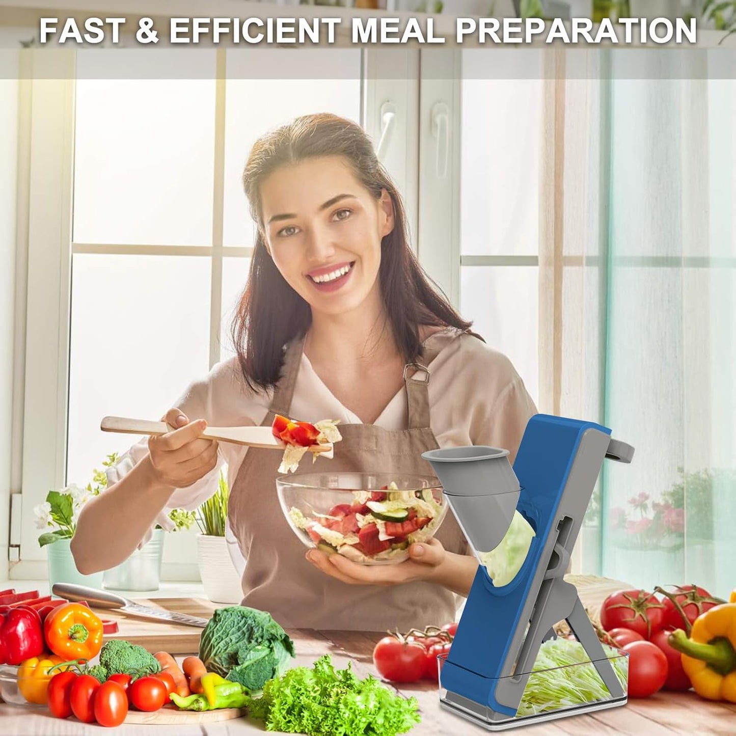 Mandoline Slicer for Kitchen, Mandoline Slicer Safe Multifunctional Dicer Adjustable Commercial Slicer Machine Stainless Steel Chopper