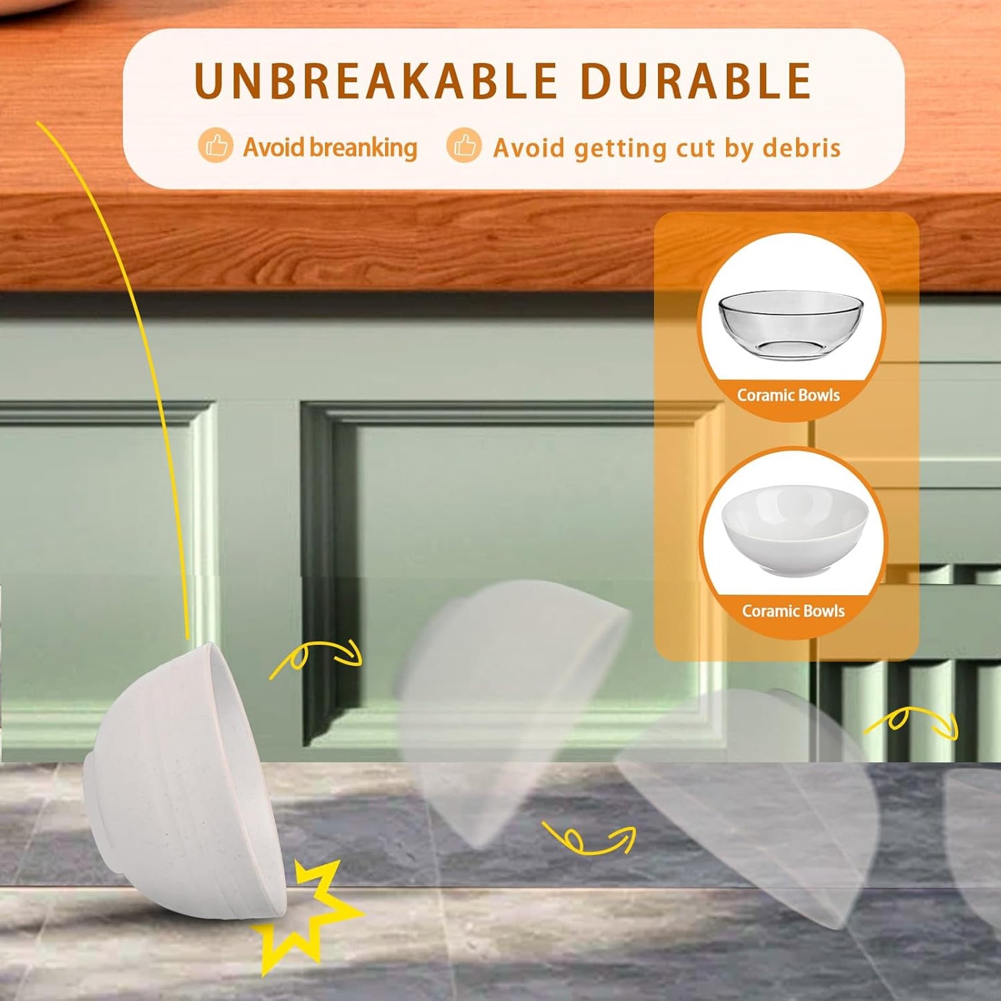 Rubtlamp Wheat Straw Plates and Bowls sets, Reusable Plastic Plate Set for 4, Kitchen Wheat Straw Dinnerware Sets (Spring Four Colors) Include Dinner Platos, Dessert Platos, Cereal Bowls, Cups