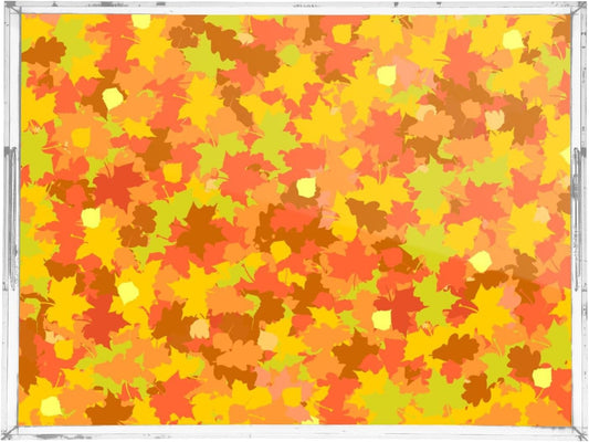 Acrylic Serving Tray with Handles Spill Proof Kitchen Storage Tray Clear Decorative Tray Makeup Drawer Organizer Storage Tray for Bathroom Living Room Ottoman 15.7x11.8Inches