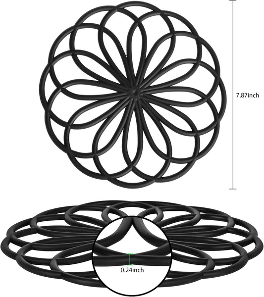 Smithcraft Silicone Trivets for Hot Dishes, Pads for Kitchen, Round Mats for Hot Pots and Pans, Heat-Resistant for Countertops, Set of 3 Green