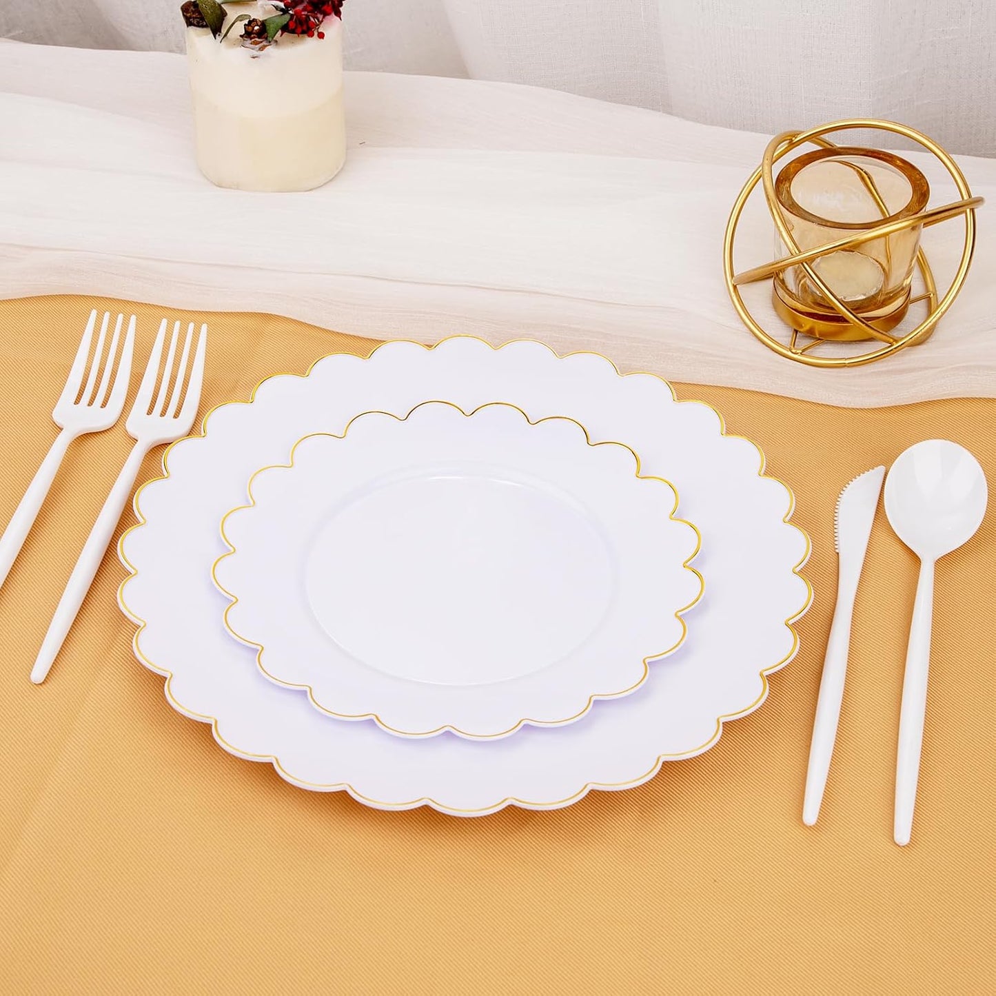 Supernal 180PCS White Plastic Silverware,White Utensils Set Disposable,Disposable Silverware Include 60 Forks,60 Knives,60 Spoons,Heavy Duty Party Cutlery for Birthday,Dinner,Wedding