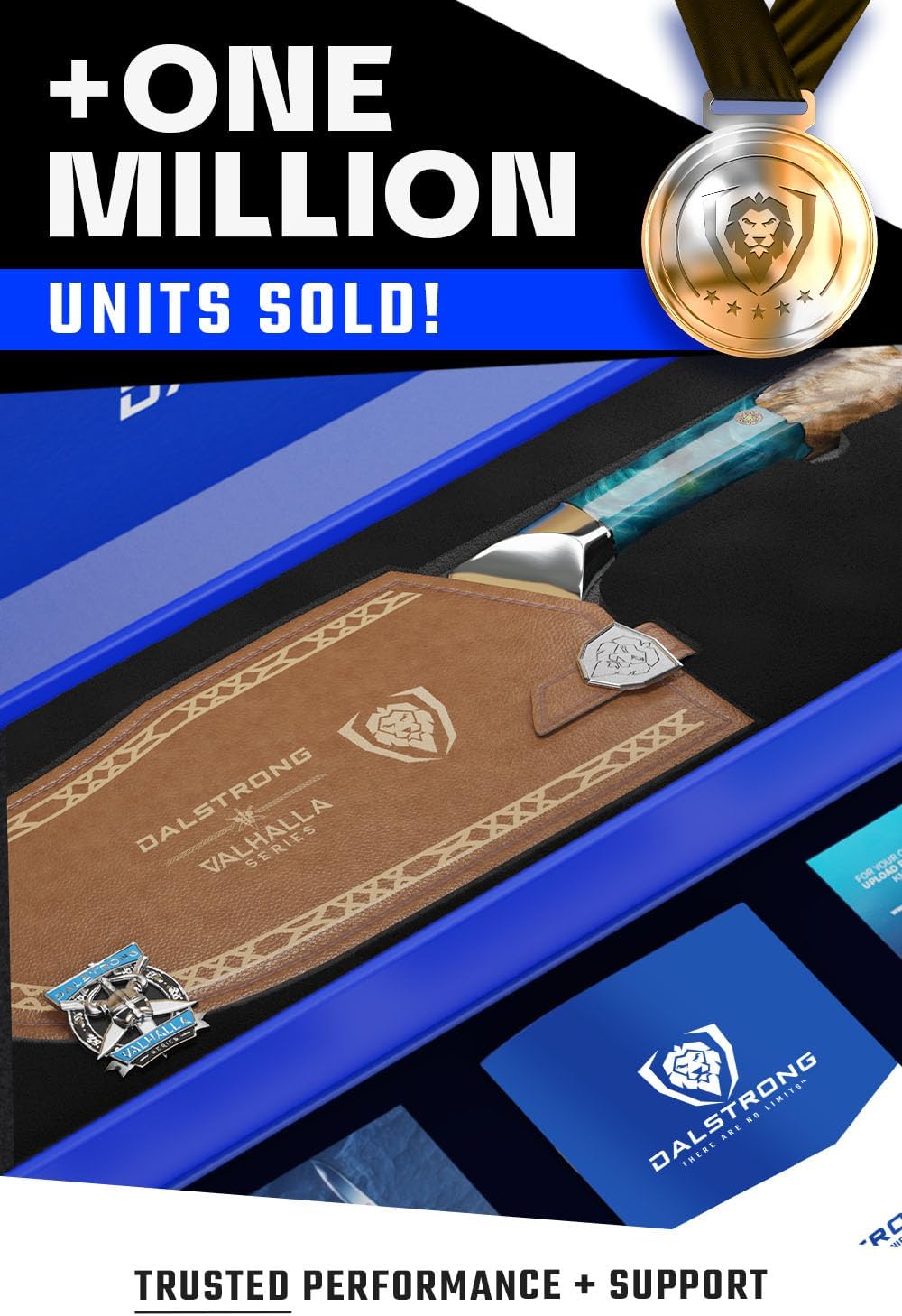 Dalstrong Massive Cleaver Knife - 9 inch - 'The Ravager' - Valhalla Series - 7CR17MOV HC Steel Kitchen Knife - Celestial Resin & Wood Handle - Razor Sharp Meat Cutting Knife - w/Leather Sheath