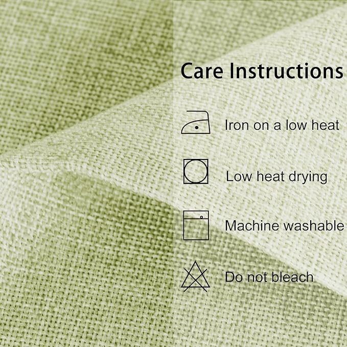 JIUZHEN Rectangle Table Cloth Faux Linen Farmhouse Tablecloth Wrinkle and Stain Resistant Decorative Fabric Table Cover for Kitchen, Dining Room, Parties and Camping, Sage Green, 60 x 84 Inch