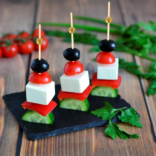 200 PCS Cocktail Toothpicks for Appetizers, Natural Bamboo Coctail Skewers Sticks, Pearl Decorative Cocktail Tooth Picks for Drinks, Fruit, Charcuterie, Wedding Food Party Fancy 4.7 Inch Long, Gold