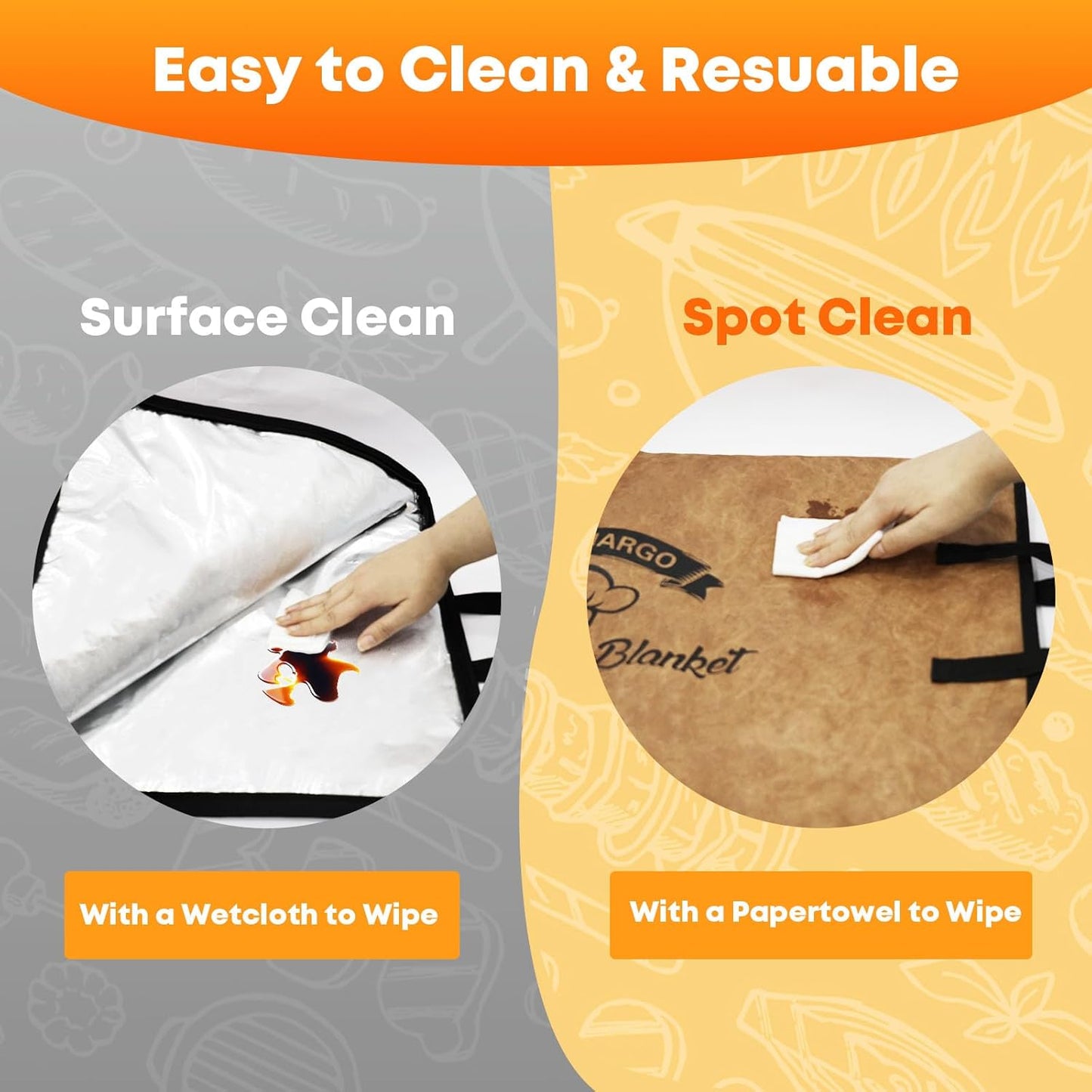 BBQ Blanket for Resting Meat, Puxinargo Brisket Blanket Meat Resting Bag for Smoking, Grilling Meat Insulated Resting Bag with Wide Mouth & Reinforced Handles for Large Brisket/Turkey, Large 23"