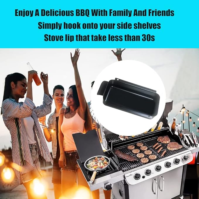 Grease Pan Replacement Charbroil 9328812P06 Metal Disposable Grill Grease Cup Holder, Char broil Grease Pan G416-0015-W1 Drips pan (Black Holder)