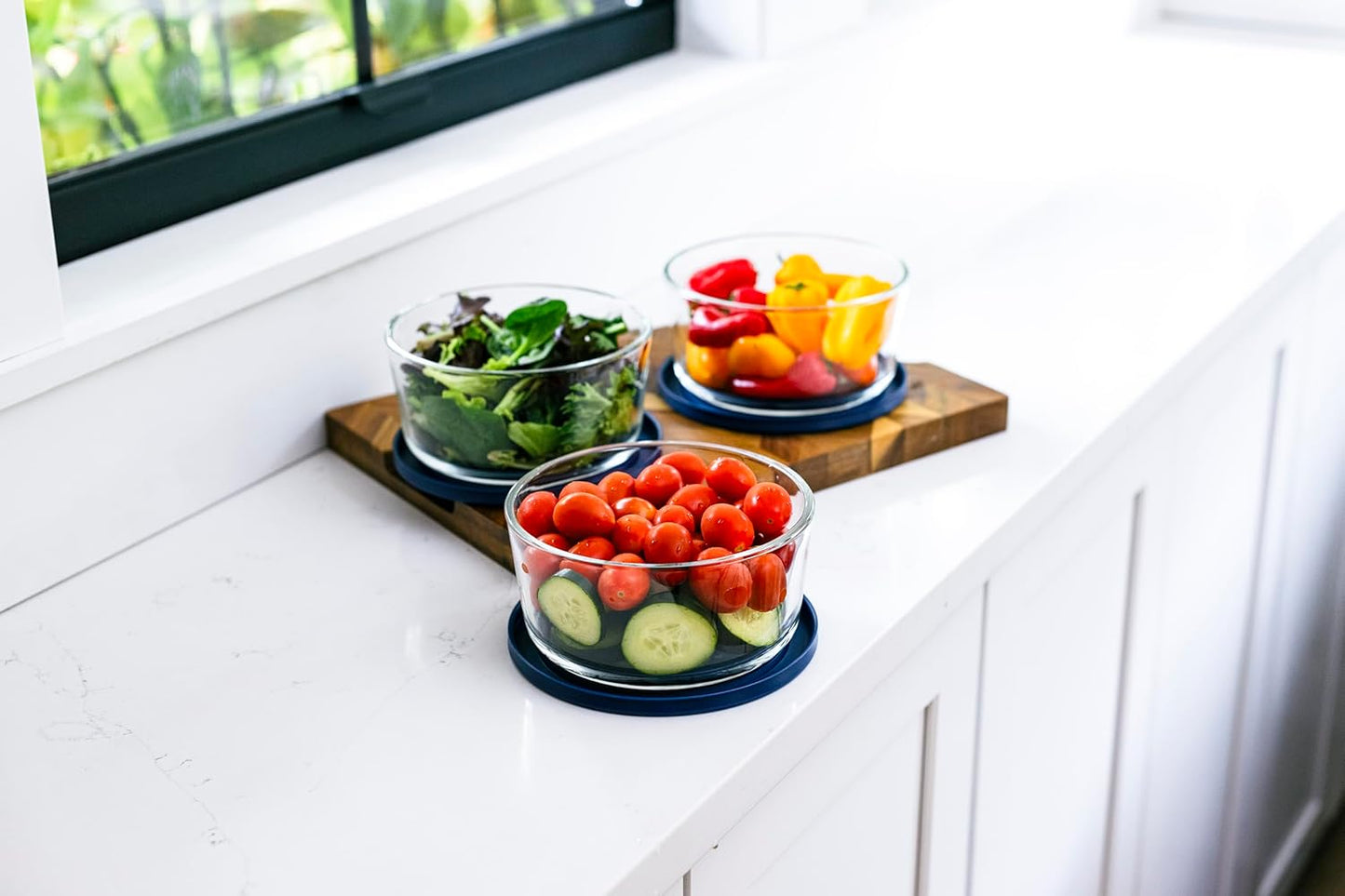 DURA LIVING 16-Piece Glass Food Storage Containers Set (8 Containers + 8 BPA-Free Lids) | 7-Ounce, Leakproof | Microwave, Freezer, Oven & Dishwasher Safe | Ideal for Meal Prep & Pantry Organization