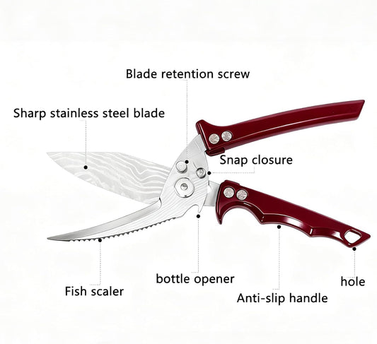 Heavy Duty Poultry Shears.Kitchen Scissors, 420J2 Stainless Steel Detachable Scissors – Ideal for Kitchen Poultry Prep : Thanksgiving Turkey, Chicken & Meat Cutting/wine