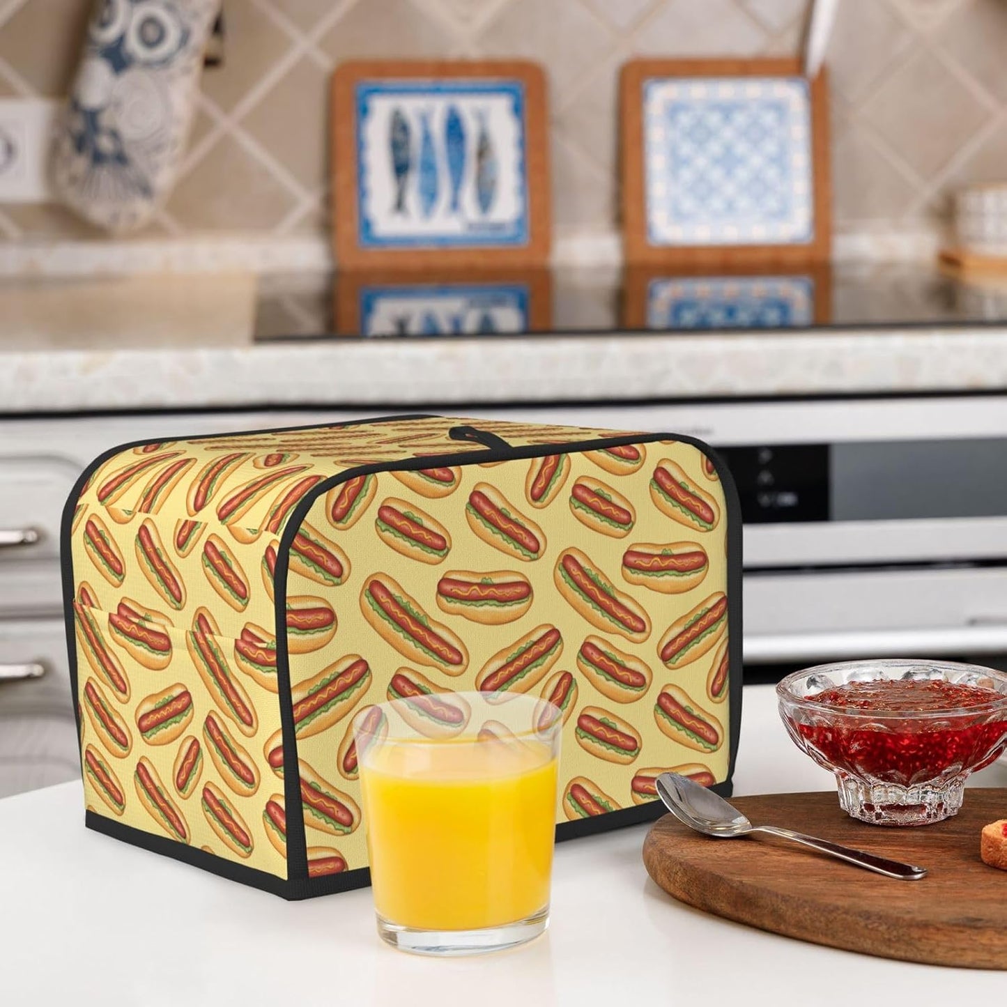 Toaster Cover 2 Slice Hotdogs Kitchen Small Appliance Covers with Pockets Dust and Fingerprint Protection
