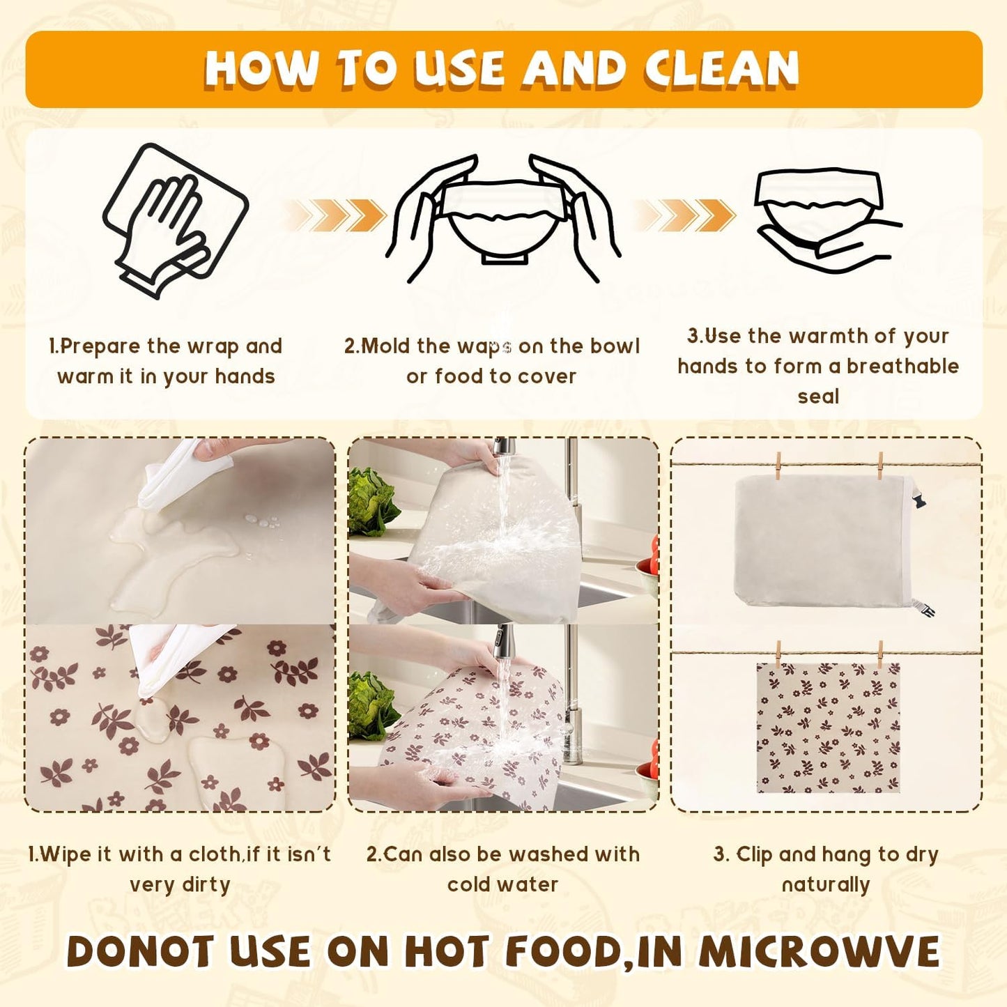 Beeswax Bread Bags, Reusable Organic Linen Beeswax Bread Bag for Sourdough, Keep Fresh and Large Capacity Portable Sourdough Storage Bags & 3 Beeswax Wraps for Gifting, Must-Have Baking Accessories