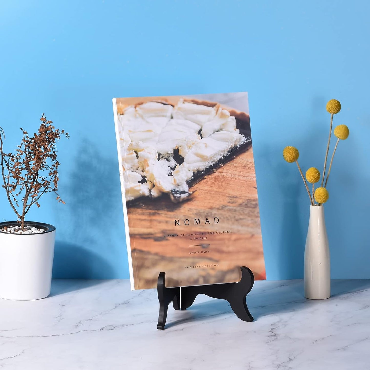 uxcell 2pcs 5" Easel Plate Holder, Wooden Folding Display Stand Black for Decorative Picture Frame