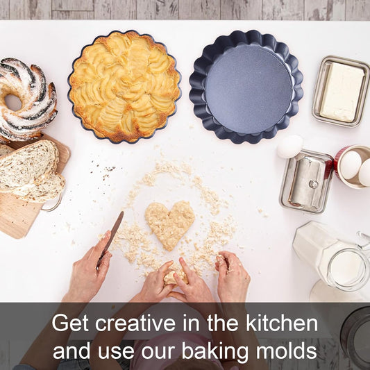 Metal Tart Pan,Tart Pans with Removable Bottoms,Tart Pans for Baking (4 Inch)