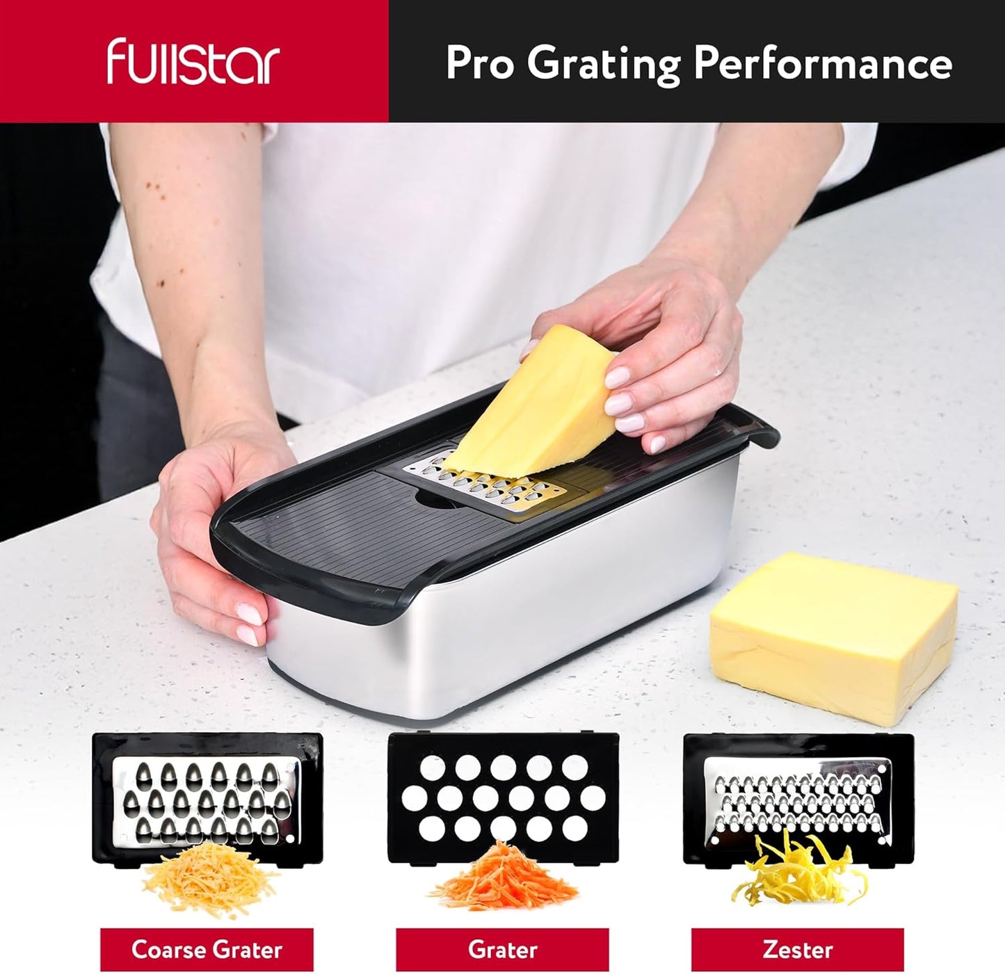 Fullstar The Original Pro Chopper - Vegetable Chopper and Spiralizer, Food Chopper with Container, Fruit Slicer, Kitchen Gadgets & Accessories, Home Essentials (14 in 1, Silver)