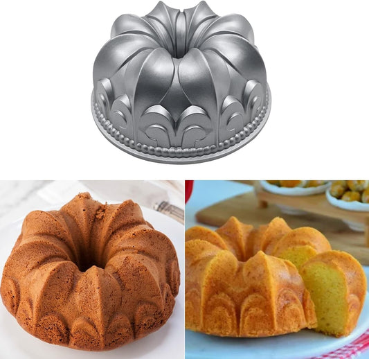 Aluminum Cake Pan, Non-Stick Cake Mold Charlotte Easy to Clean Cake Baking Mold for Birthday Christmas Wedding Events (Style 1)