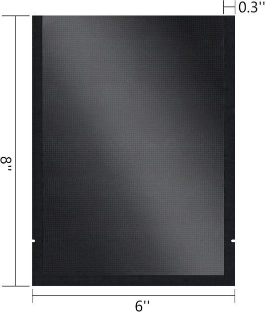 CANLENPK 6x8 Inch/15x20cm Vacuum Seal Bags Black Back and Clear Front,Food Storage Bag,Seal Meal Snack Fruit Nut,Boil Steam Heat Freeze,Commercial Grade Heavy Duty Sealable Bags (100PCS, Black Back)