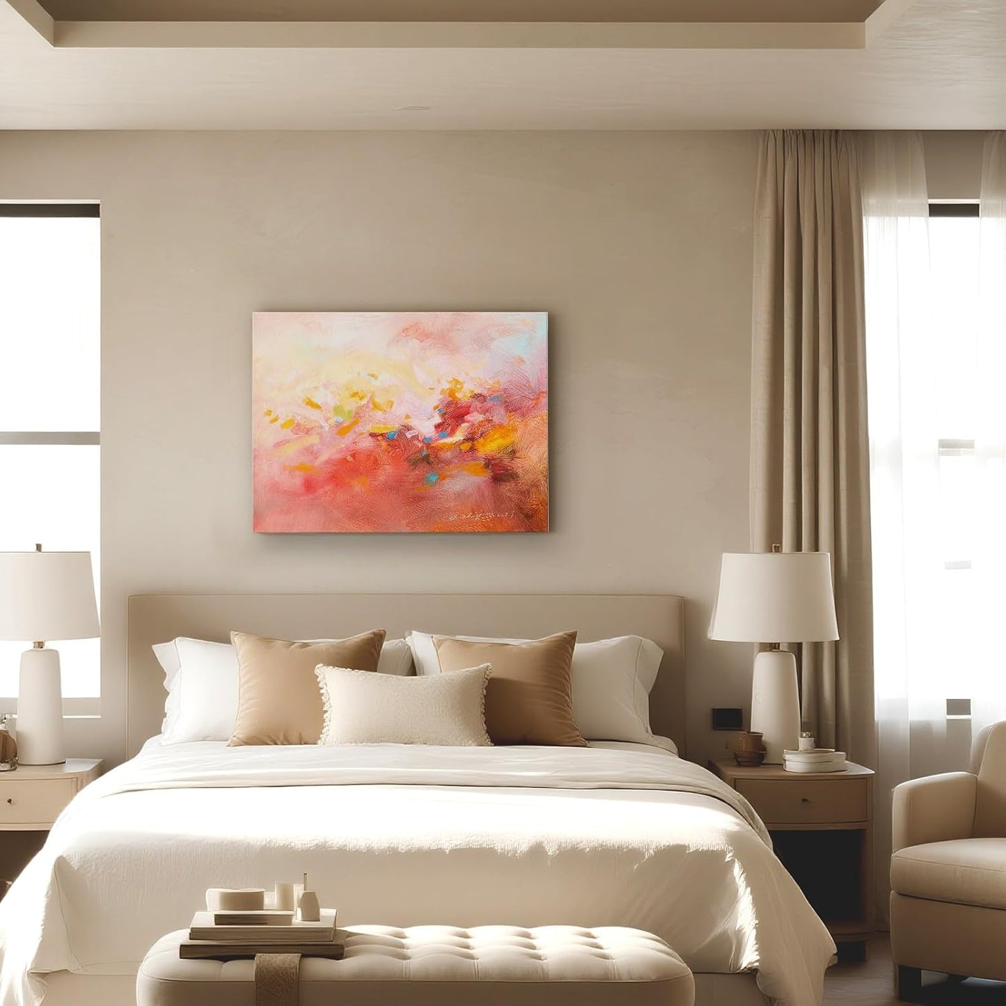 Gloliv Canvas Wall Art – Abstract Wall Decor Painting, Artist-Authorized Reproduction Canvas Prints, Modern Wall Art Decor for Living Room, Bedroom, or Office 32"x24"