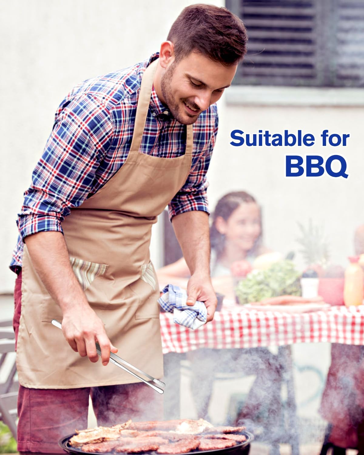 2 Pcs 10-Inch Kitchen Tweezers Fine Tweezer Tongs, Stainless Steel Professional Long Cooking Tweezers for BBQ, Sea Food, Repairing and Serving (SILVER)