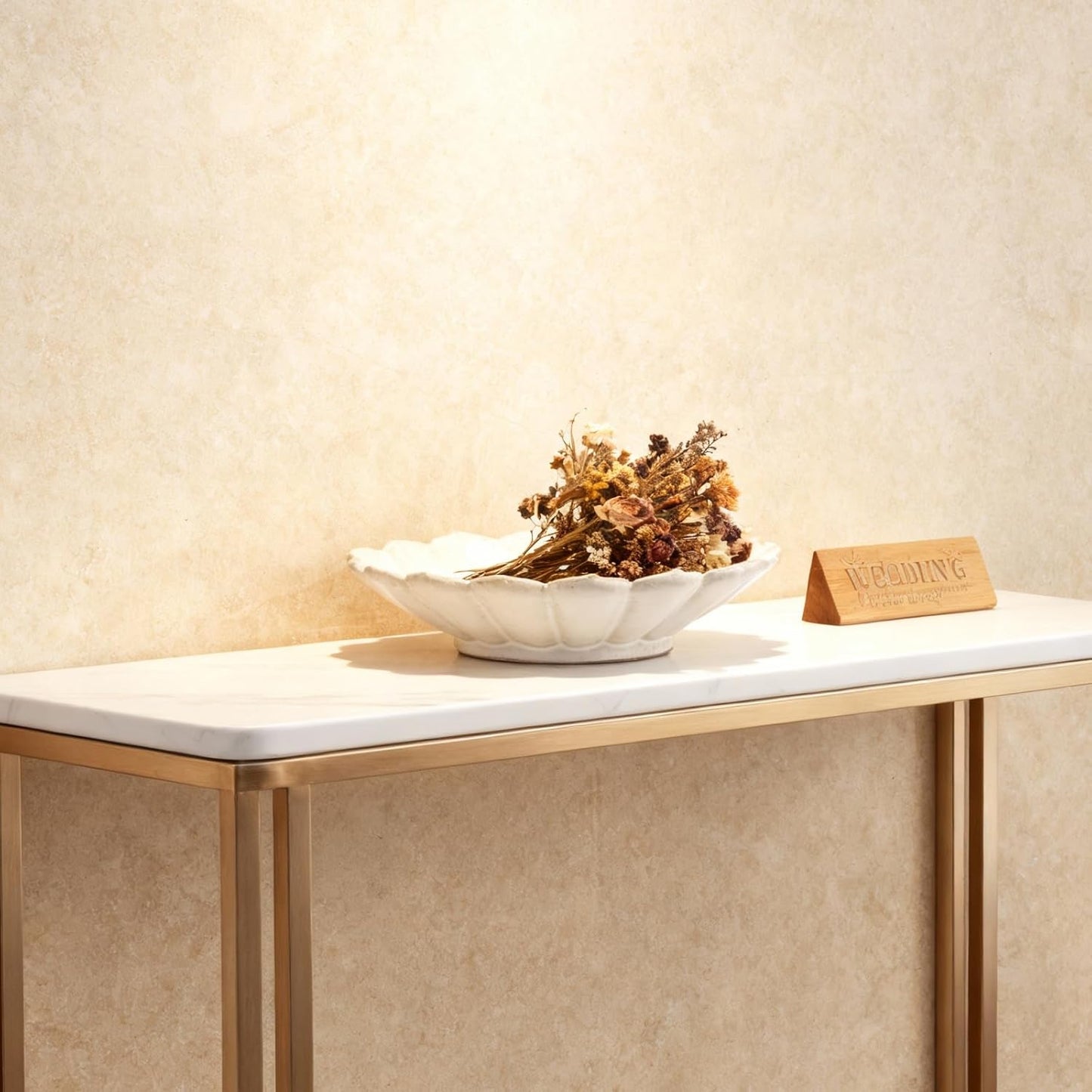 White Ceramic Flower Shaped Decorative Bowl, Elegant Ruffled Edge Centerpiece Bowl for Kitchen Counter, Dining Table or Coffee Table, Modern Fruit Bowl for Home Decor, Ideal Housewarming Gift