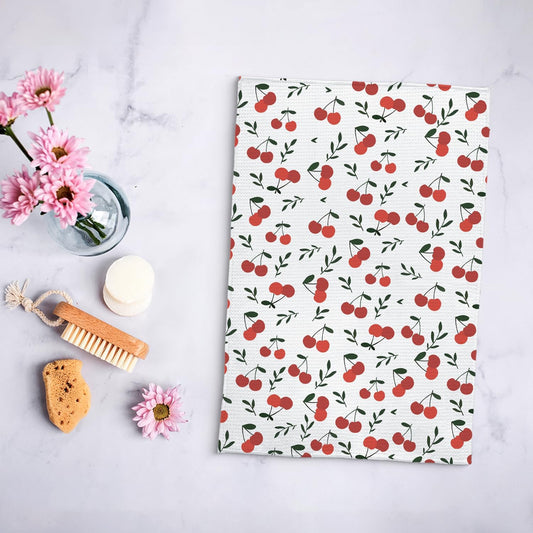 Cherry Kitchen Towel Decor, Cherry Hand Towel Dish Towel for Kitchen Bathroom Decor, Fruit Lover Gifts, 16x24 Inches