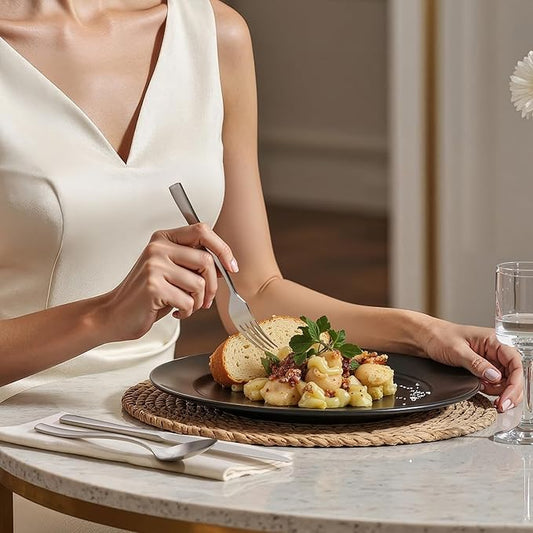 HIKAA 20-Piece Silverware Set for 4, Heavy Duty Stainless Steel Flatware Cutlery Set For Home Kitchen Restaurant Hotel, Kitchen Utensils Set, Matte Satin, Dishwasher Safe