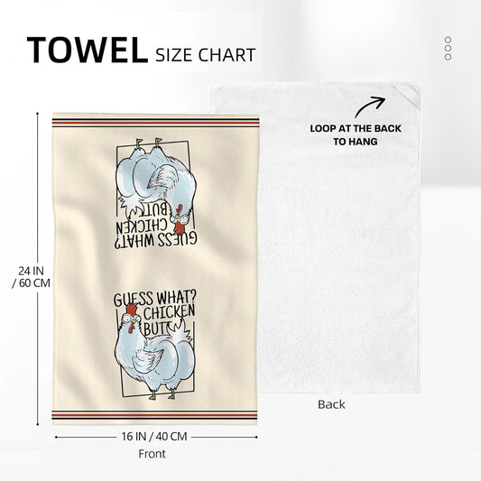 Cukemip Funny Chicken Kitchen Towels Decorative Set, Funny Dish Towels Tea Towels Set of 2, Absorbent Farmhouse Hand Towels for Kitchen Drying, Housewarming Gifts for Chicken Lovers