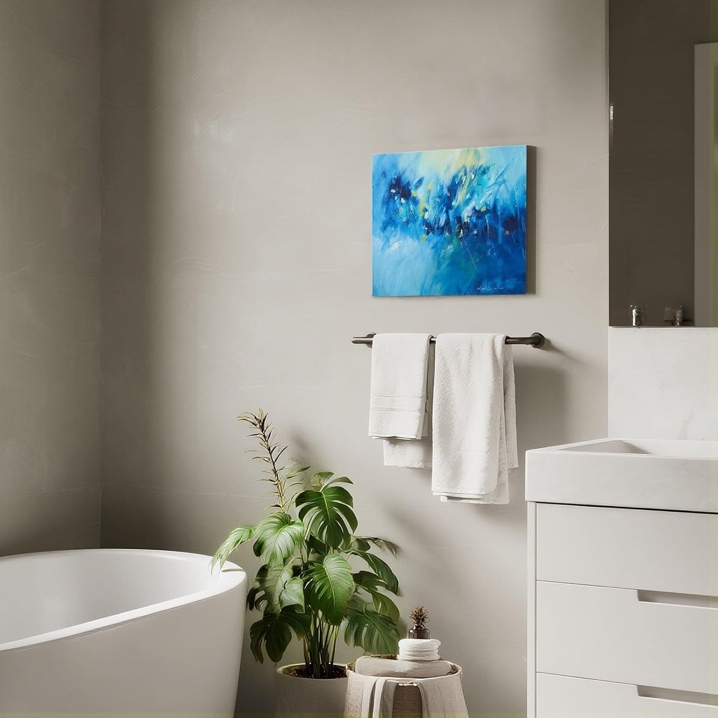 Gloliv Canvas Wall Art for Living Room – Abstract Wall Decor Painting, Artist-Authorized Reproduction Print – Modern Canvas Prints for Office, Bedroom, Bathroom & Kitchen Home Decor 14"x11"