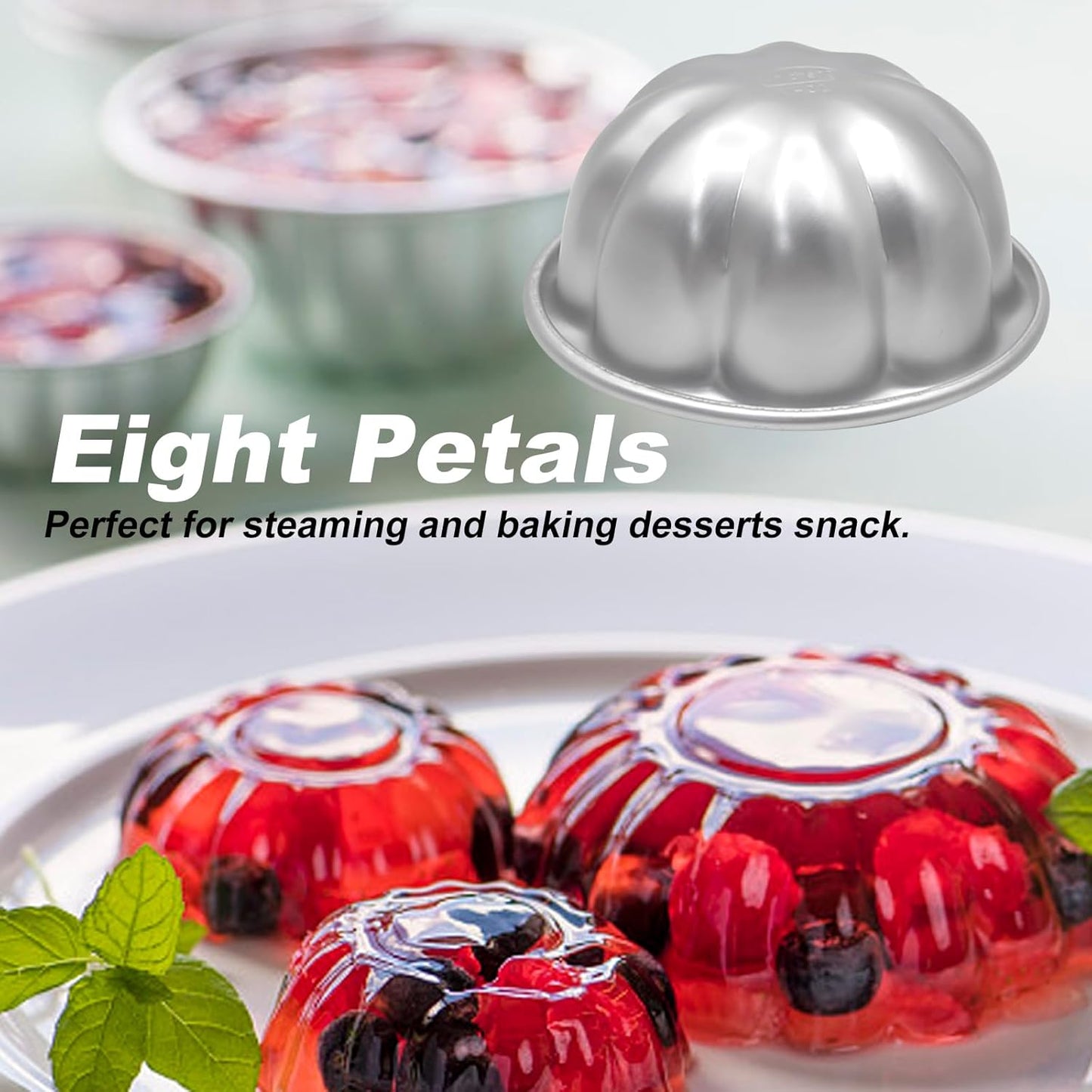 6 Pcs Egg Tart Molds Aluminum Alloy Cake Tartlets Baking Tool Flower Shape Non-stick Egg Tart Molds 3.5 X1.6inch Muffin Cupcake Pudding Baking Cup Maker