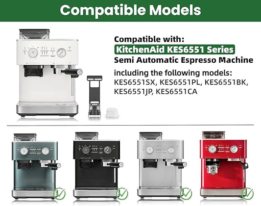 Activated Carbon Water Filter Replacement for KitchenAid Espresso Machine KES6551 Series - Premium 6-Pack Charcoal Water Filters Replacement Part