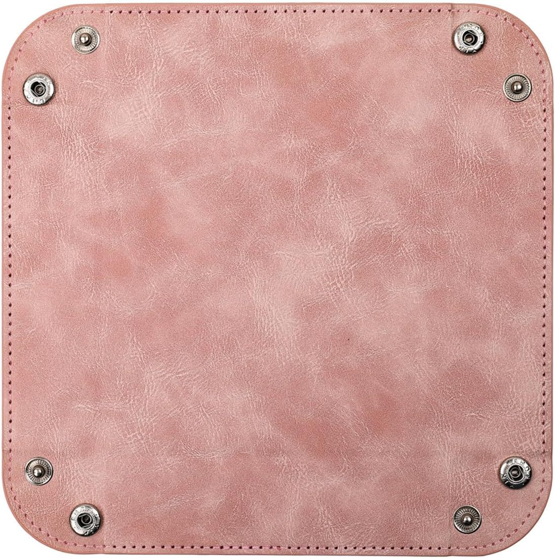 siduater Valet Tray Desktop Storage Organizer – Vegan Leather Catchall Bedside Vanity Tray Nightstand Caddy Holder for Remote Controller, Watch, Keys, Phone, Wallet, Coin, Jewelry, Stone Pink