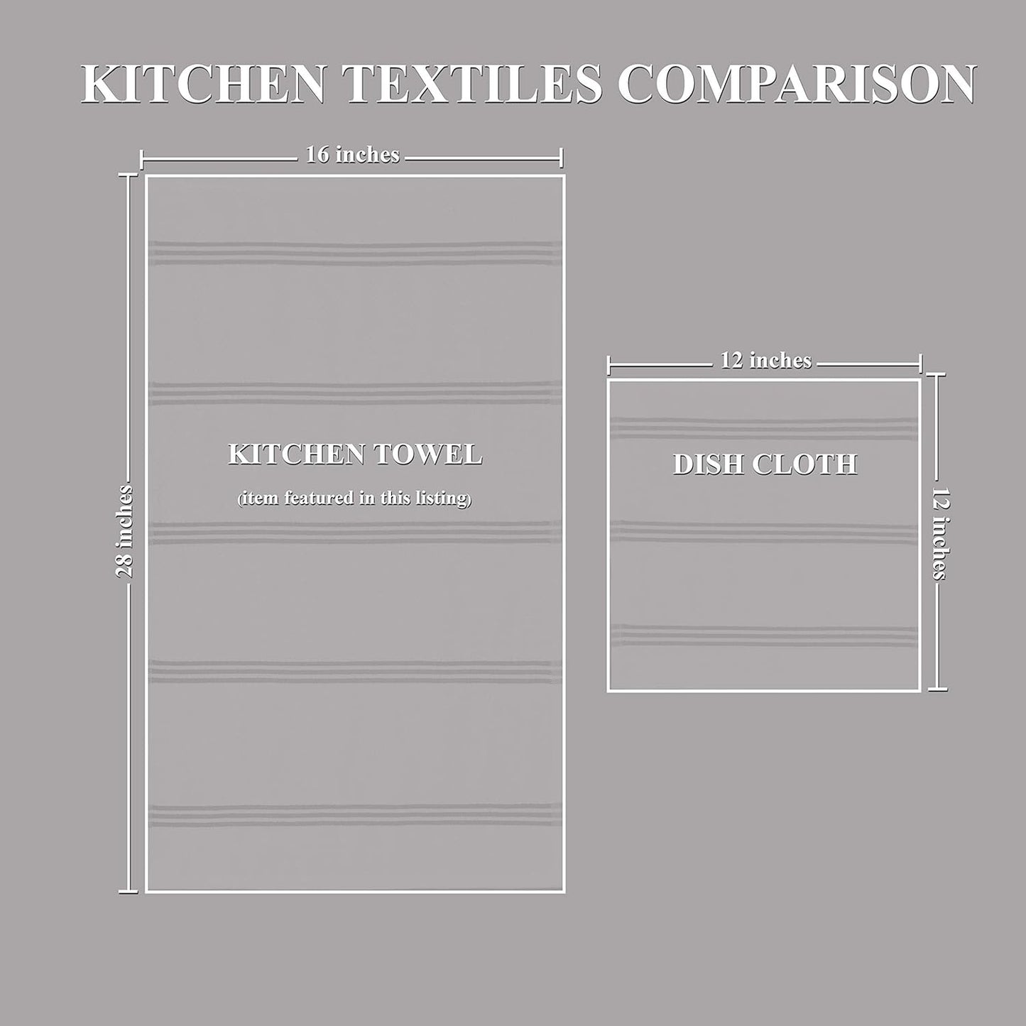 Sticky Toffee Cotton Kitchen Towels Set of 4 – 28x16 in Tan and White Hand Towels, Reusable and Absorbent Tea Towels for Drying or Cleaning, Oeko-Tex Cotton