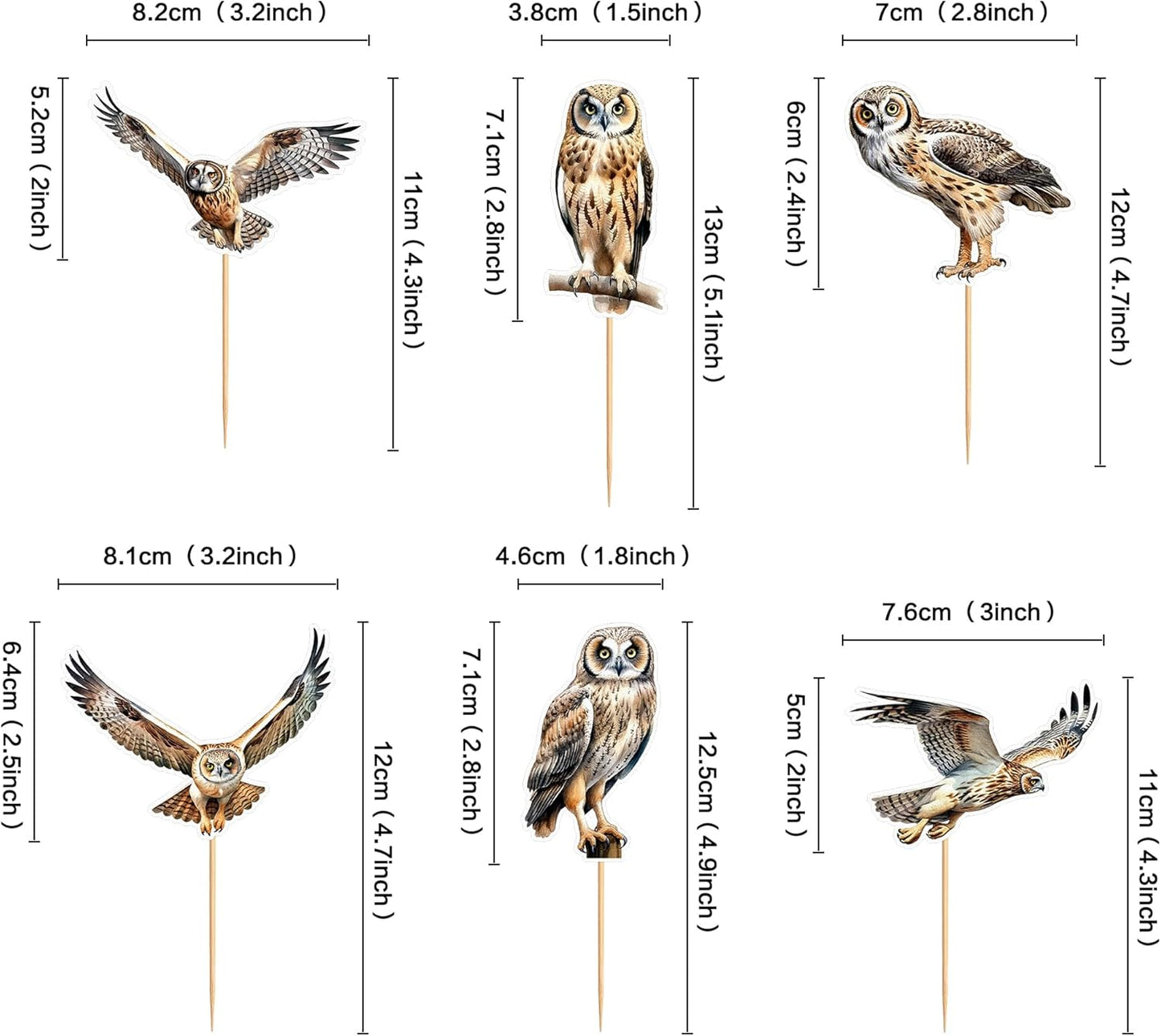 24 Pcs Owl Cupcake Toppers - Owl Theme Birthday Party Decorations