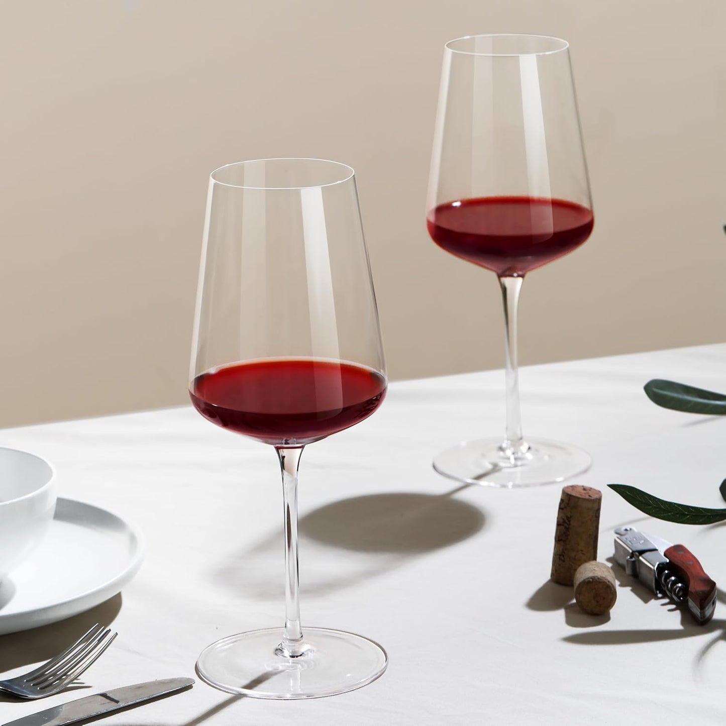 Wine Glasses Set of 2, Hand Blown Wine Glass 18 OZ, Premium Crystal White/Red Wine Glasses for Christmas, Wedding