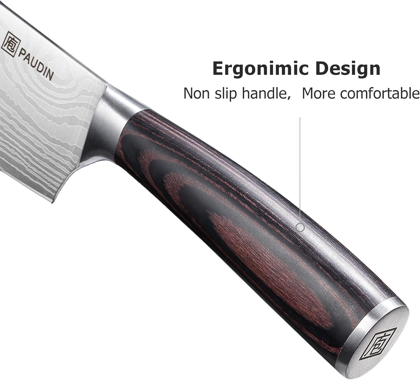 PAUDIN Nakiri Knife - 7" Razor Sharp Meat Cleaver and Vegetable Kitchen Knife, High Carbon Stainless Steel, Multipurpose Asian Chef Knife for Home and Kitchen with Ergonomic Handle