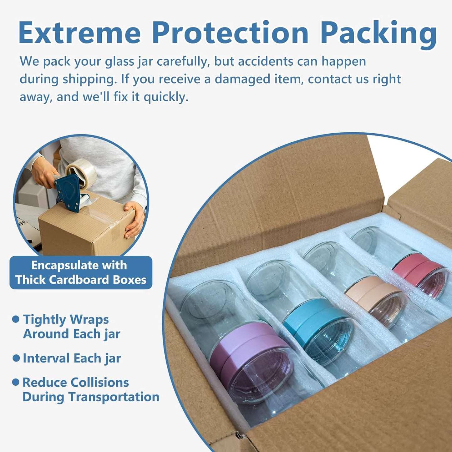 KEYWING 8 Pack Overnight Oats Containers With Lids, 16oz +10oz Wide Mouth Mason Jars with Airtight Lids, Meal Prep Containers Food Storage Glass Jars in Bulk for Snack Yogurt Parfait Spice Sugar