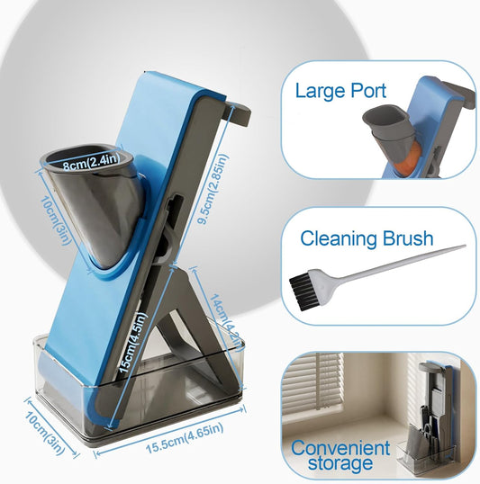 Gray Light Blue Mandoline Slicer - Potato & Vegetable Food Slicer and Chopper - Easy to Clean Kitchen Chopping Artifact