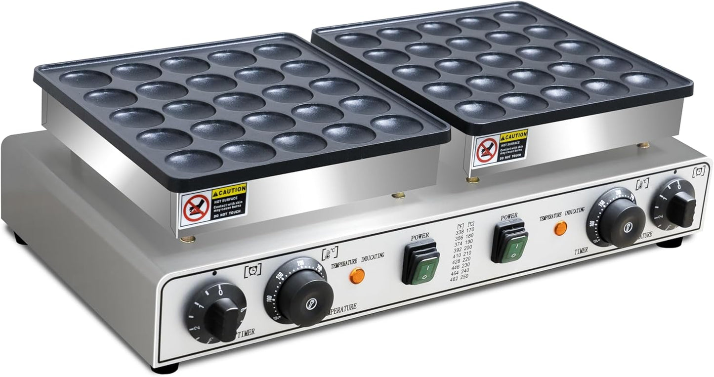 50PCS Mini Pancakes Maker Machine, 110V Electric Commercial Dutch Pancake Maker, Non-stick Small hotcake Maker Mini hotcakes machine for Home Kitchen Restaurant Business