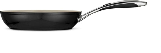 Tramontina Gourmet Ceramica Deluxe Aluminum Frying Pan, Non Stick Skillet with Ceramic Interior, 10-inch, Metallic Black, Made in Italy