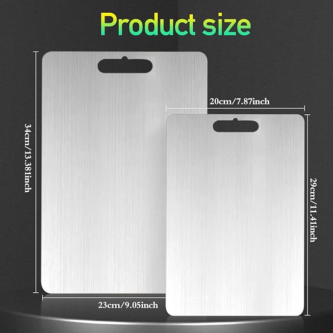 Titanium Cutting Board, Cutting Boards For Kitchen, 2 Pack Double-Sided Food-Grade Titanium Cutting Board For Cutting Meats, Fruits And Vegetables